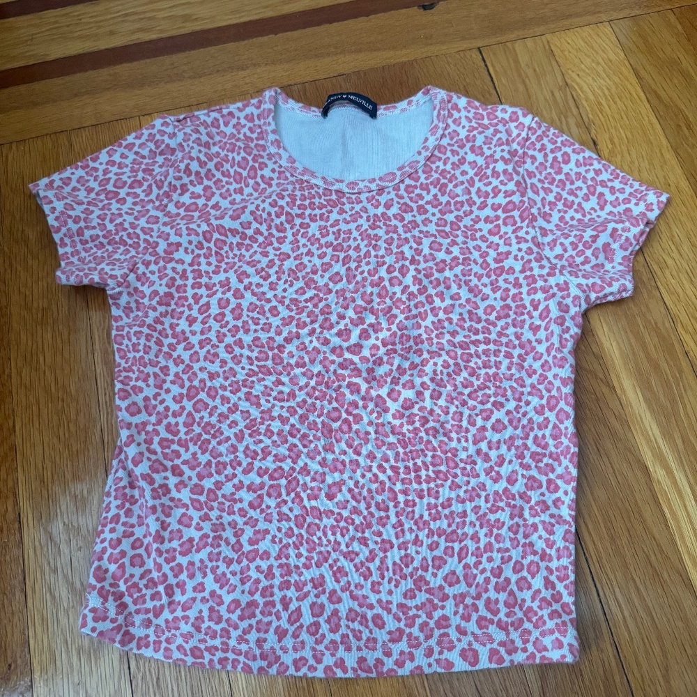 pink cheetah brandy melville Ashlyn top